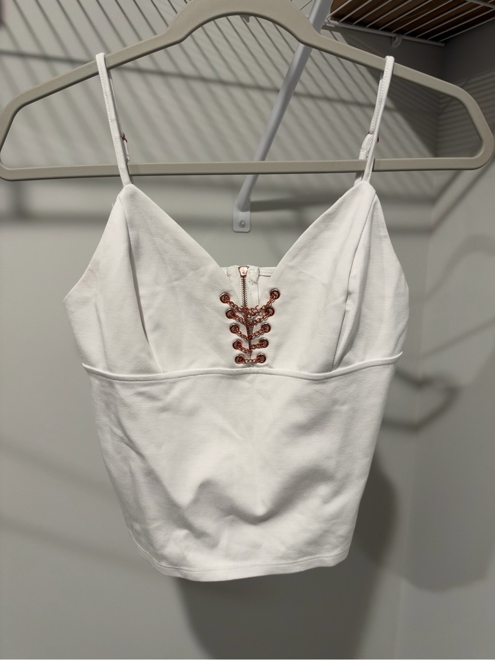Guess Spaghetti Strap Lace-Up Bustier Top